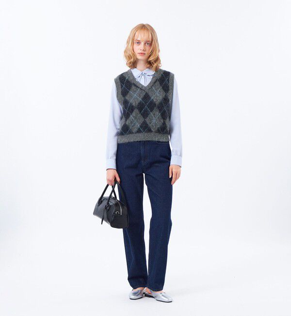 MACKINTOSH PHILOSOPHY「【LEE11月号/蛯原友里さん着用】モヘヤミックスアーガイルベスト」|ニット・セーター|