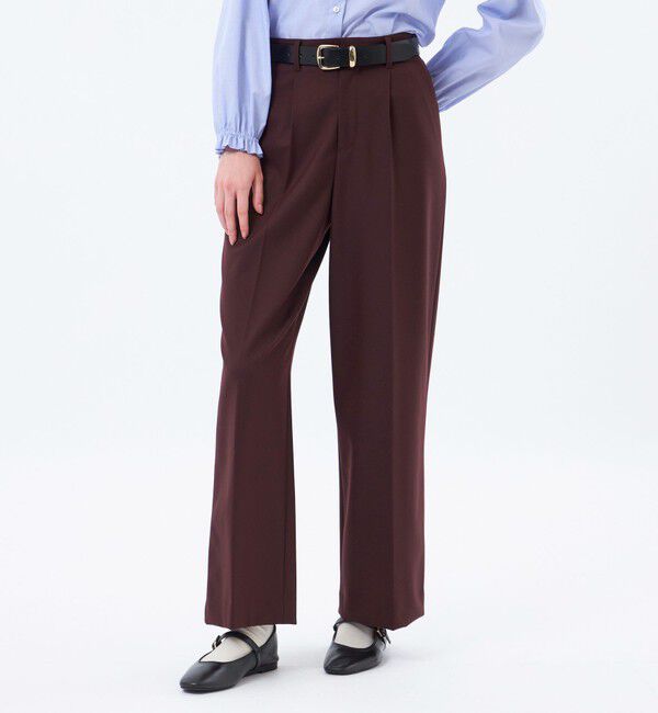 MACKINTOSH PHILOSOPHY「【LEE11月号/蛯原友里さん着用】【MP STANDARD TROUSERS 001 WIDE FIT】WARM TWILL製」|その他|ワイン