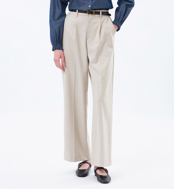 MACKINTOSH PHILOSOPHY「【LEE11月号/蛯原友里さん着用】【MP STANDARD TROUSERS 001 WIDE FIT】WARM TWILL製」|その他|ベージュ