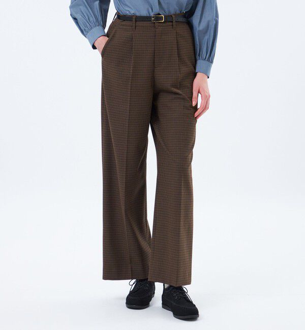 MACKINTOSH PHILOSOPHY「【LEE11月号/蛯原友里さん着用】【MP STANDARD TROUSERS 001 WIDE FIT】WARM TWILL製」|その他|ブラウンチェック