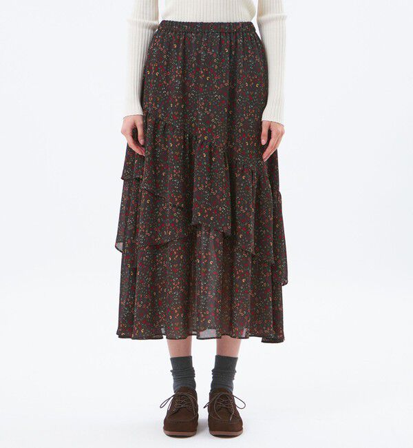 MACKINTOSH PHILOSOPHY「【LEE11月号/蛯原友里さん着用】SnowBlueGarden レイヤードフリルスカート」|スカート|
