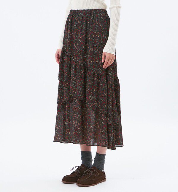 MACKINTOSH PHILOSOPHY「【LEE11月号/蛯原友里さん着用】SnowBlueGarden レイヤードフリルスカート」|スカート|