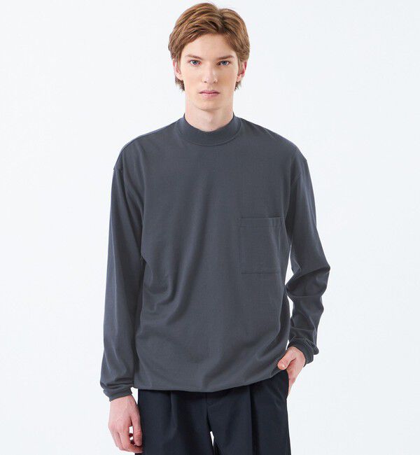 MACKINTOSH PHILOSOPHY「【WEEKENDER】度詰め天竺 モックネックロンＴ」|Tシャツ・カットソー|チャコールグレー2
