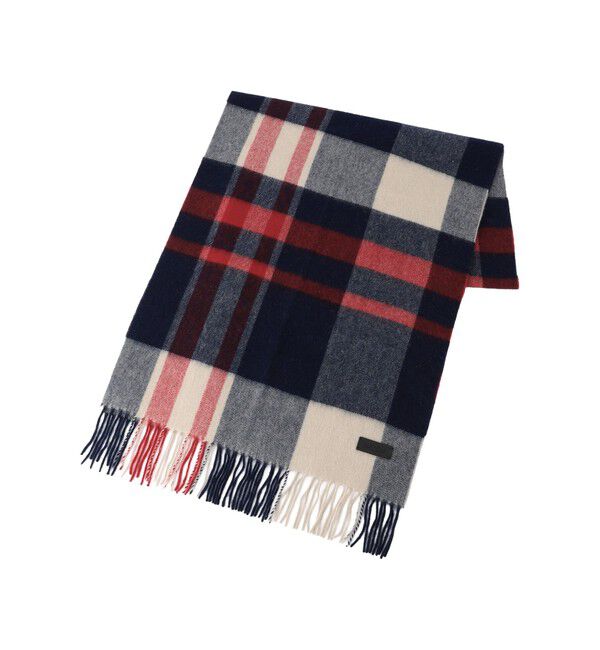 MACKINTOSH PHILOSOPHY「【LEE11月号/蛯原友里さん着用】カシミヤブロックチェックマフラー」|マフラー|ネイビー