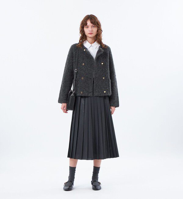 MACKINTOSH PHILOSOPHY「【LEE11月号/蛯原友里さん着用】【HESSLE DOUBLE(ヘスルダブル)】ブークレーニットジャケット」|ニット・セーター|