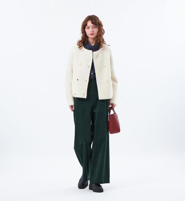 MACKINTOSH PHILOSOPHY「【LEE11月号/蛯原友里さん着用】【HESSLE DOUBLE(ヘスルダブル)】ブークレーニットジャケット」|ニット・セーター|
