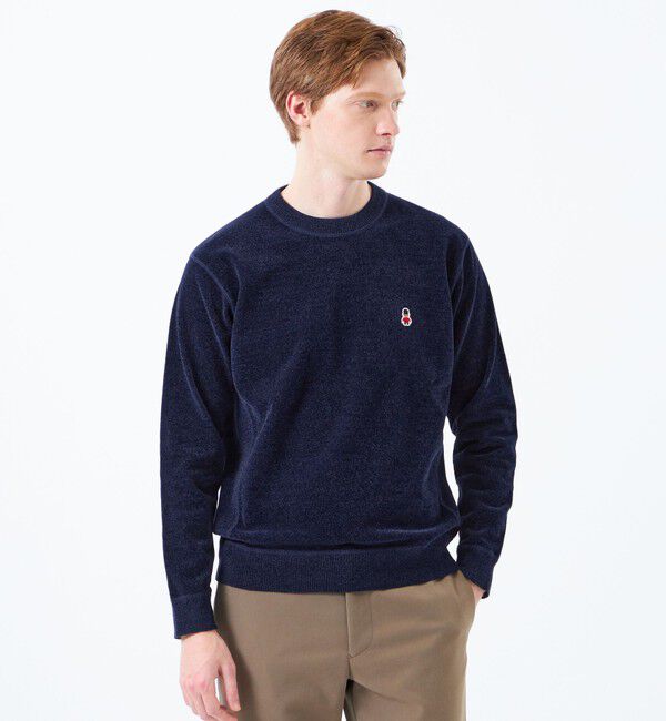 MACKINTOSH PHILOSOPHY「BUCKINGHAM BEAR モールニット クルーネックプルオーバー」|ニット・セーター|ネイビー