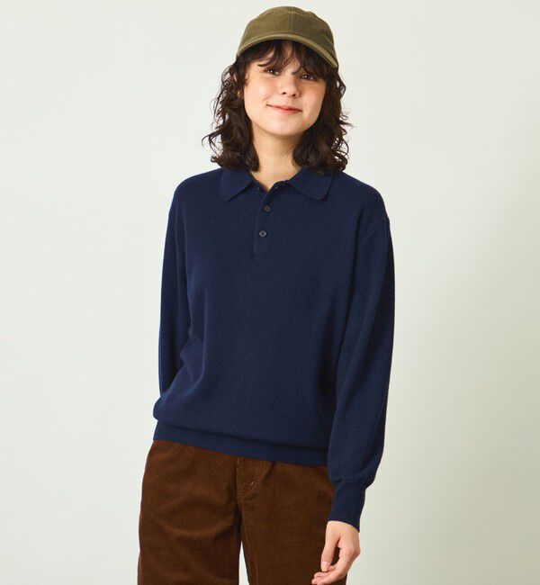 MACKINTOSH PHILOSOPHY「GREY LABEL ウールカシミヤ ポロニット」|ニット・セーター|ネイビー