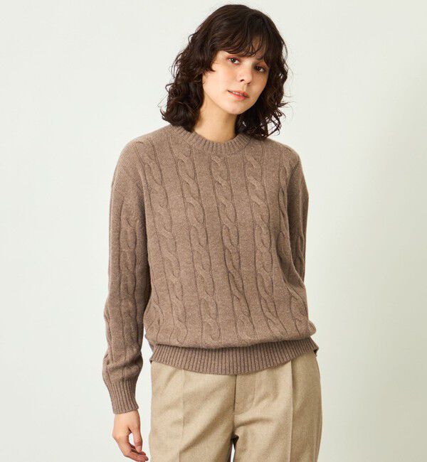 MACKINTOSH PHILOSOPHY「GREY LABEL ウールカシミヤケーブルニット」|ニット・セーター|ベージュ
