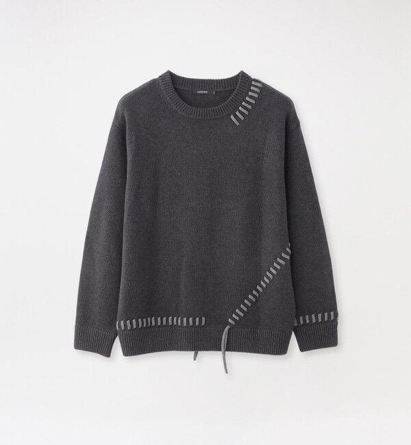  「【UNISEX】ポイントスレッドプルオーバーニット」|ニット・セーター|グレー