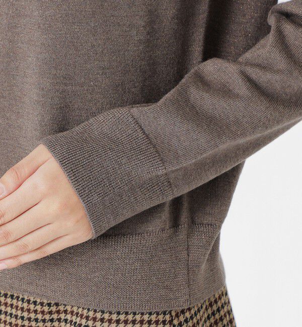  「【CASHWOOL】 ウォッシャブルラメVネックニット」|ニット・セーター|