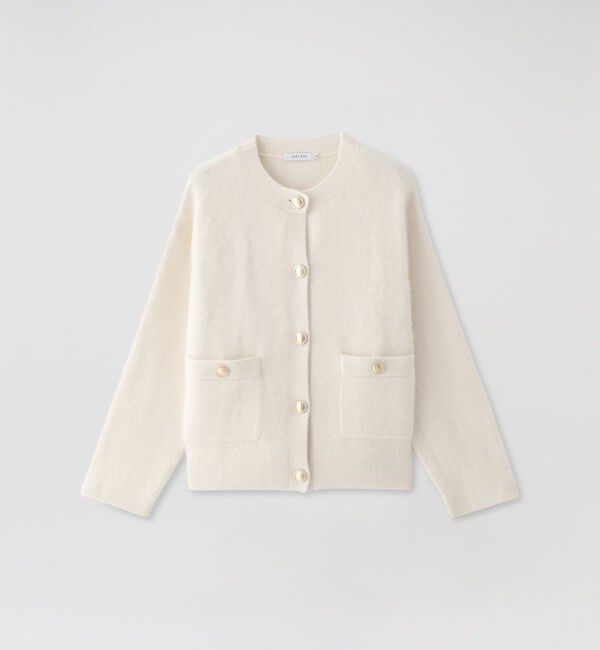  「【FOX CASHMERE】ファーニットジャケット」|ニット・セーター|ホワイト