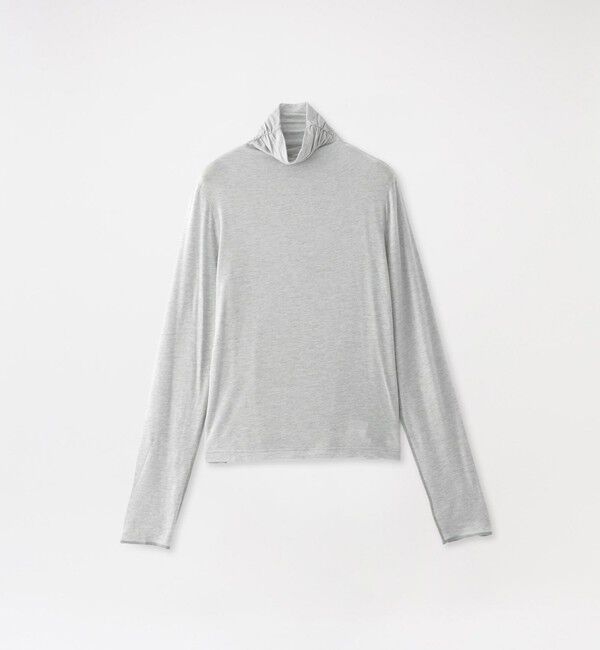  「【Lyocell SILK】 ハイネックカットソー」|Tシャツ・カットソー|グレー