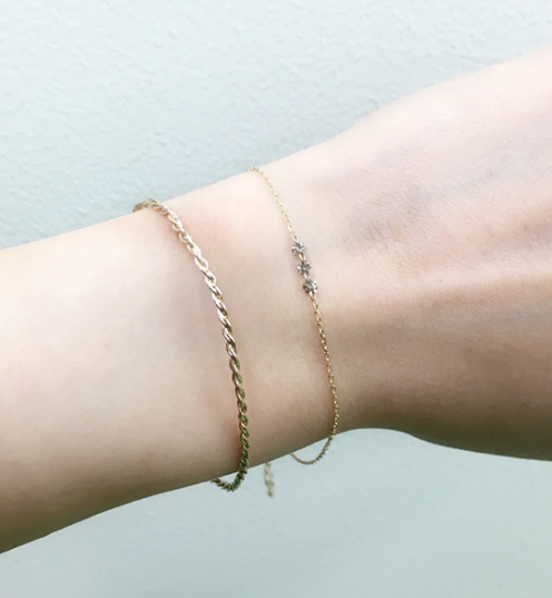  「シャンパンダイヤモンド 0.164ct ブレスレット | K10YG 〈ヌーディ―〉」|ブレスレット・バングル|