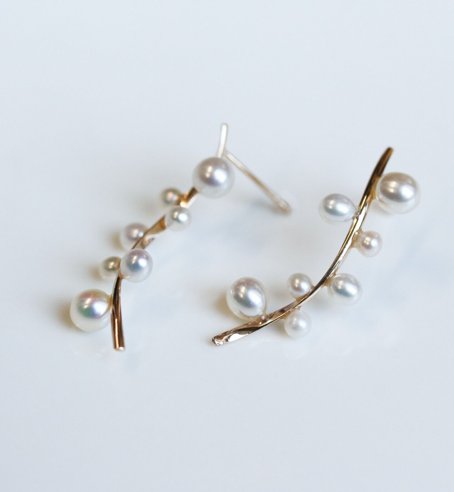  「パール リリー ピアス| K10YG」|ピアス|