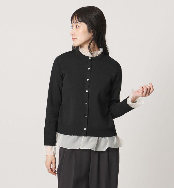 UNITED ARROWS「オーガンジー フリル マルチウェイ カーディガン」|カーディガン|