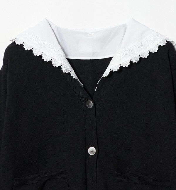 UNITED ARROWS「2WAY レース セーラー ニット カーディガン」|カーディガン|