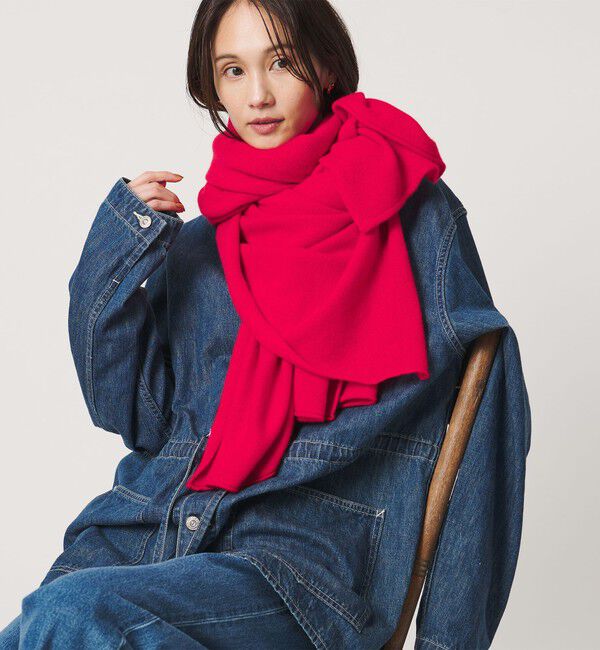 UNITED ARROWS「カシミヤ ニット ストール」|ストール|RED