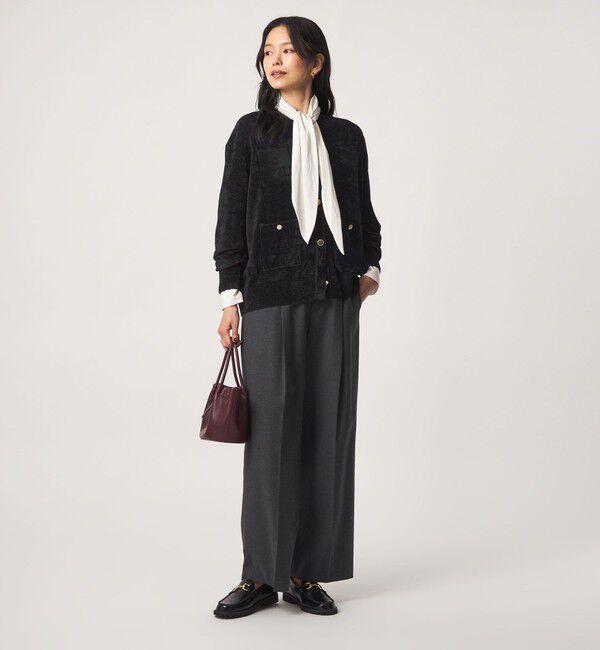 UNITED ARROWS green label relaxing「モール ポケット ノーカラー ニット カーディガン」|カーディガン|