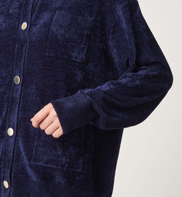 UNITED ARROWS green label relaxing「モール ポケット ノーカラー ニット カーディガン」|カーディガン|