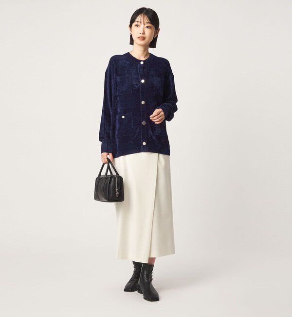 UNITED ARROWS green label relaxing「モール ポケット ノーカラー ニット カーディガン」|カーディガン|
