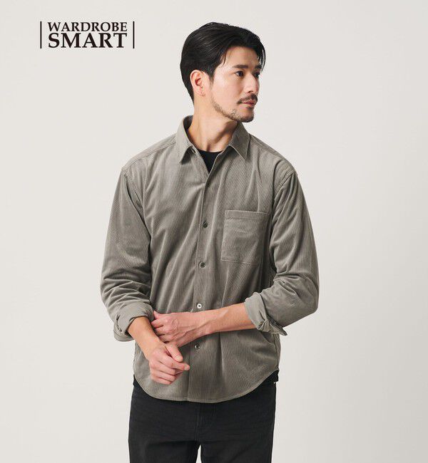 BEAUTY&YOUTH UNITED ARROWS「【WEB限定 WARDROBE SMART】テック コーデュロイ シャツ」|シャツ・ブラウス|MD.GRAY