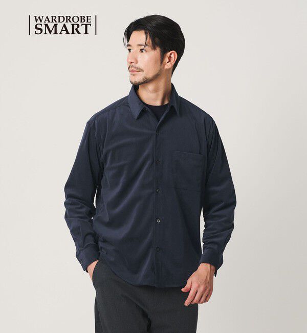 BEAUTY&YOUTH UNITED ARROWS「【WEB限定 WARDROBE SMART】テック コーデュロイ シャツ」|シャツ・ブラウス|NAVY