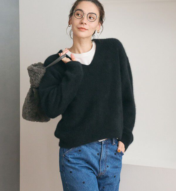 BEAUTY&YOUTH UNITED ARROWS「フォックスカシミヤブレンド Vネック ニットプルオーバー」|ニット・セーター|