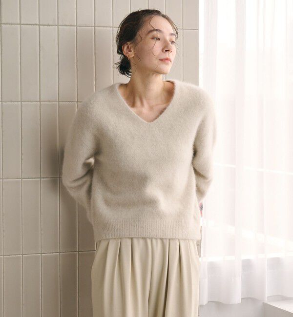 BEAUTY&YOUTH UNITED ARROWS「フォックスカシミヤブレンド Vネック ニットプルオーバー」|ニット・セーター|