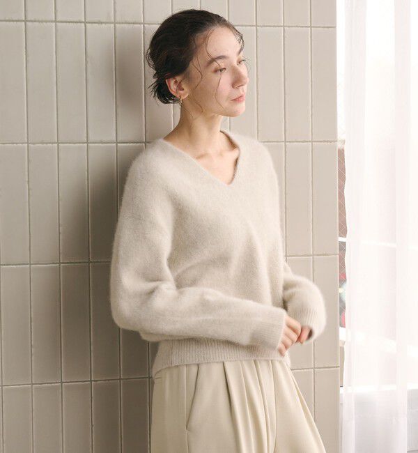 BEAUTY&YOUTH UNITED ARROWS「フォックスカシミヤブレンド Vネック ニットプルオーバー」|ニット・セーター|