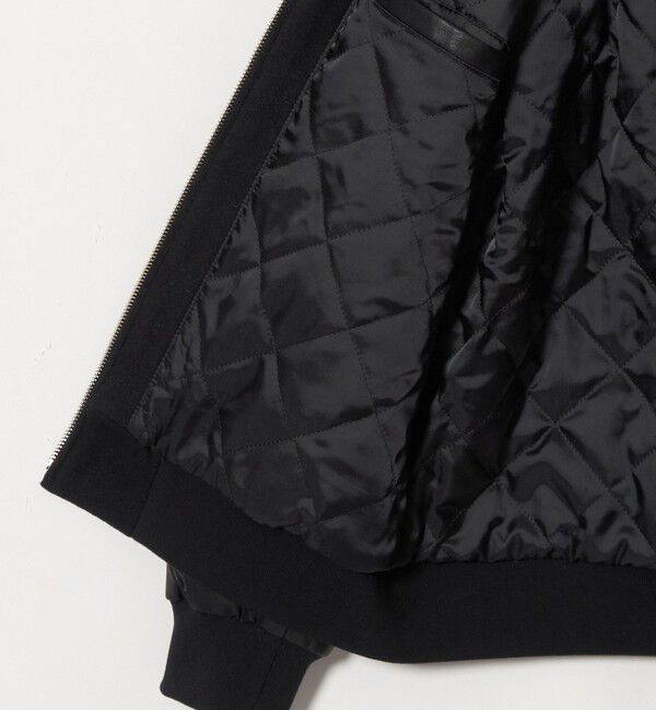 BEAUTY&YOUTH UNITED ARROWS「【WEB限定 WARDROBE SMART】ブラックメルトン レザーライク ジップ ブルゾン」|その他|