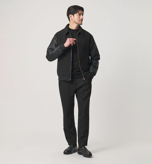 BEAUTY&YOUTH UNITED ARROWS「【WEB限定 WARDROBE SMART】ブラックメルトン レザーライク ジップ ブルゾン」|その他|