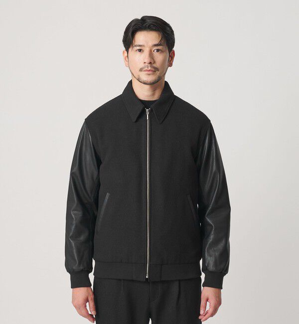 BEAUTY&YOUTH UNITED ARROWS「【WEB限定 WARDROBE SMART】ブラックメルトン レザーライク ジップ ブルゾン」|その他|