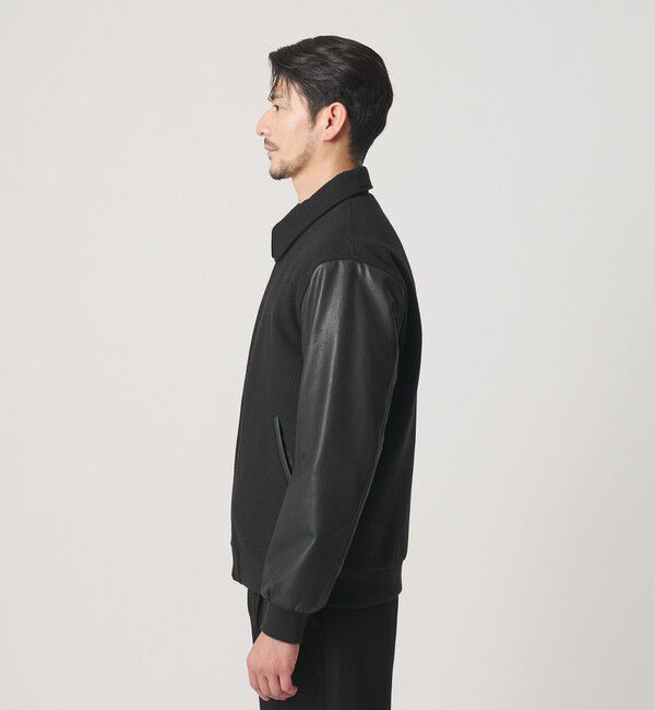 BEAUTY&YOUTH UNITED ARROWS「【WEB限定 WARDROBE SMART】ブラックメルトン レザーライク ジップ ブルゾン」|その他|