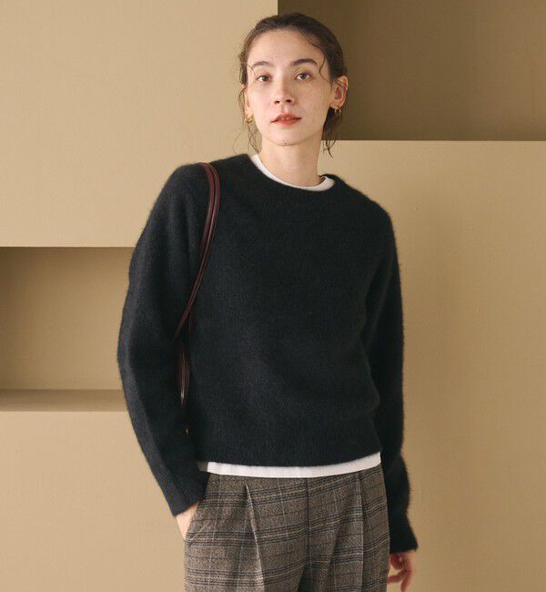 BEAUTY&YOUTH UNITED ARROWS「フォックスカシミヤブレンド クルーネック ニットプルオーバー」|ニット・セーター|BLACK
