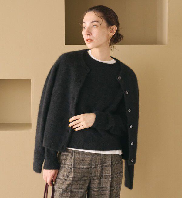 BEAUTY&YOUTH UNITED ARROWS「フォックスカシミヤブレンド クルーネック ニットプルオーバー」|ニット・セーター|