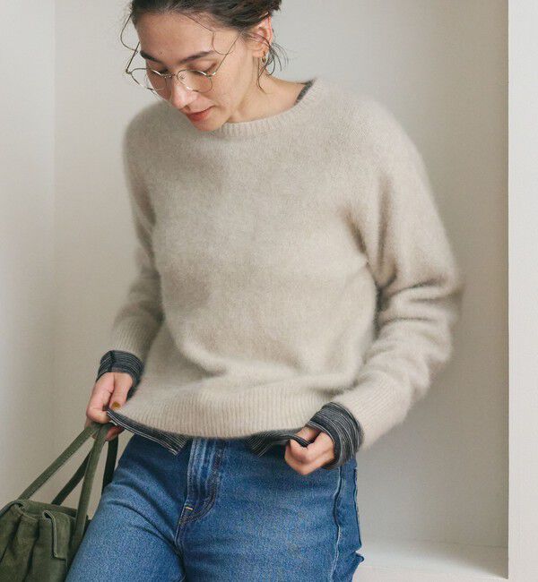 BEAUTY&YOUTH UNITED ARROWS「フォックスカシミヤブレンド クルーネック ニットプルオーバー」|ニット・セーター|
