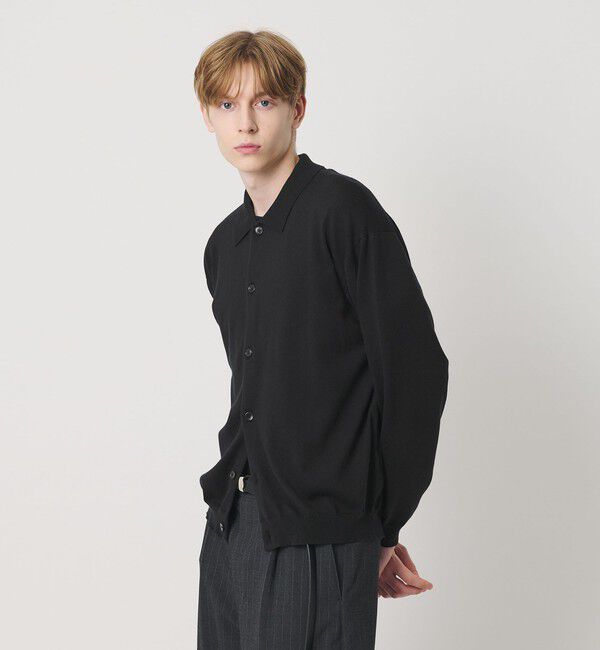 BEAUTY&YOUTH UNITED ARROWS「コットン カシミヤ ニット ポロカラー ジャケット ウォッシャブル」|カーディガン|BLACK