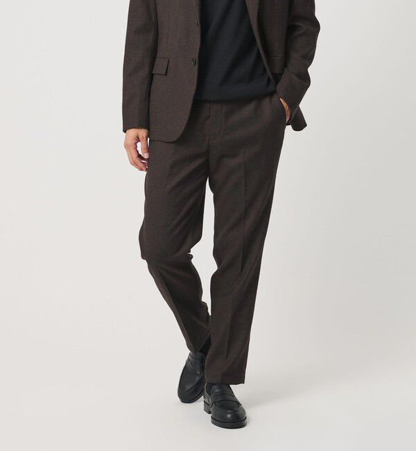 BEAUTY&YOUTH UNITED ARROWS「ストレッチ サキソニー ノープリーツ テーパードパンツ NO.2 セットアップ対応」|チノ|