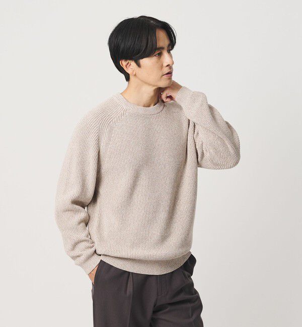 BEAUTY&YOUTH UNITED ARROWS「ユナイテッド コットン アゼ クルーネック ニット ウォッシャブル」|ニット・セーター|