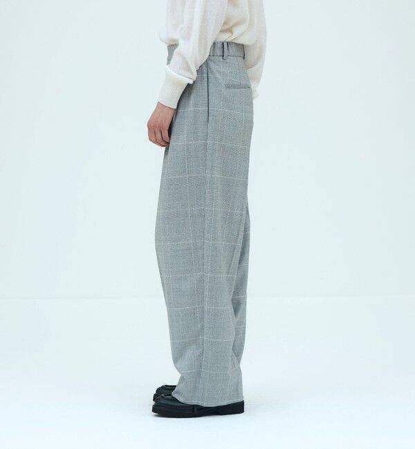 GALERIE VIE「ライトフラノストレッチ タックストレートパンツ」|スラックス|