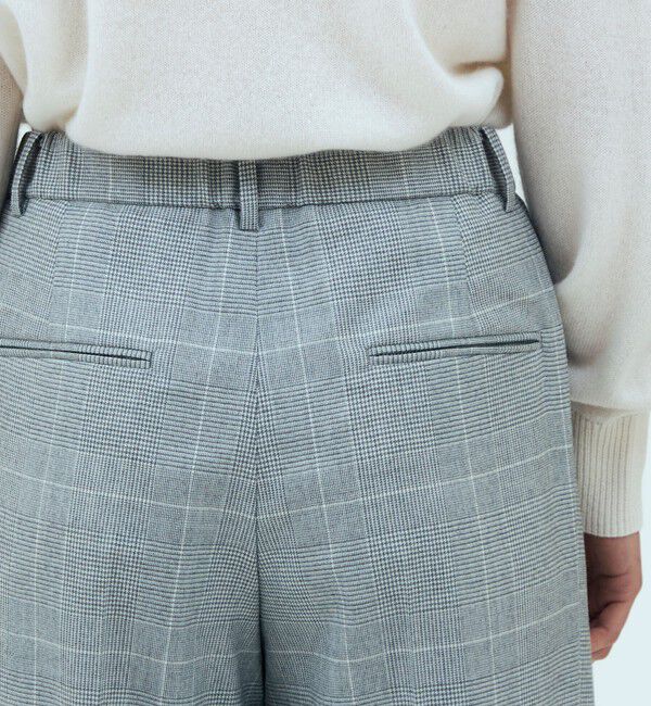 GALERIE VIE「ライトフラノストレッチ タックストレートパンツ」|スラックス|