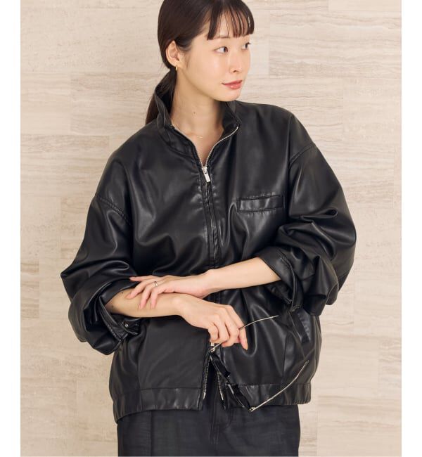Plage「Leather like wash ブルゾン」|その他|ブラック
