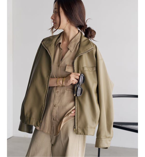Plage「Leather like wash ブルゾン」|その他|