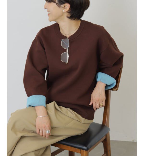 JOURNAL STANDARD relume「《WEB限定追加 / 新色》ダブルニットコントラストプルオーバー」|ニット・セーター|ブラウン
