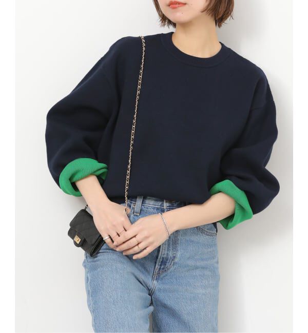 JOURNAL STANDARD relume「《WEB限定追加 / 新色》ダブルニットコントラストプルオーバー」|ニット・セーター|ネイビー