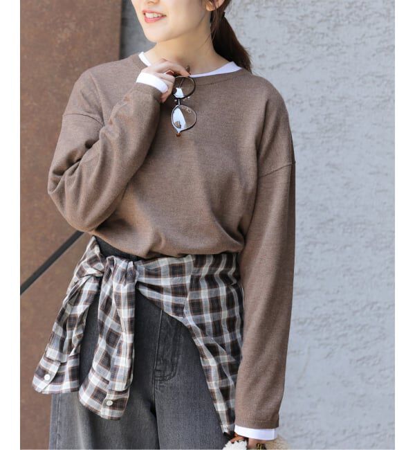 JOURNAL STANDARD relume「《追加2》［2枚セット］3WAYレイヤードニットプルオーバー」|ニット・セーター|ブラウン