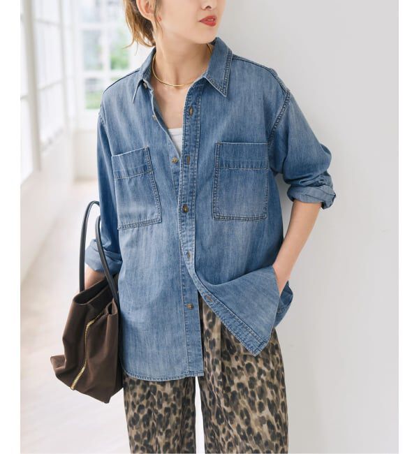 Spick and Span「《追加》ライトオンスデニムシャツ」|シャツ・ブラウス|