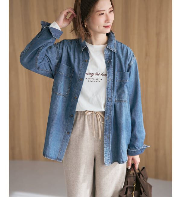 Spick and Span「《追加》ライトオンスデニムシャツ」|シャツ・ブラウス|