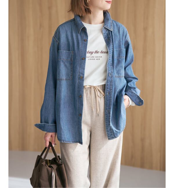 Spick and Span「《追加》ライトオンスデニムシャツ」|シャツ・ブラウス|